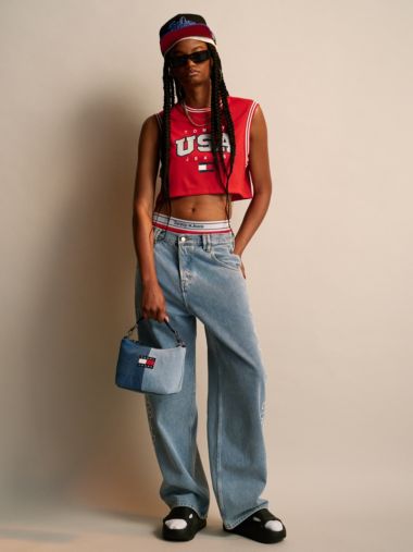 Daisy Low Rise Baggy Logo Jeans