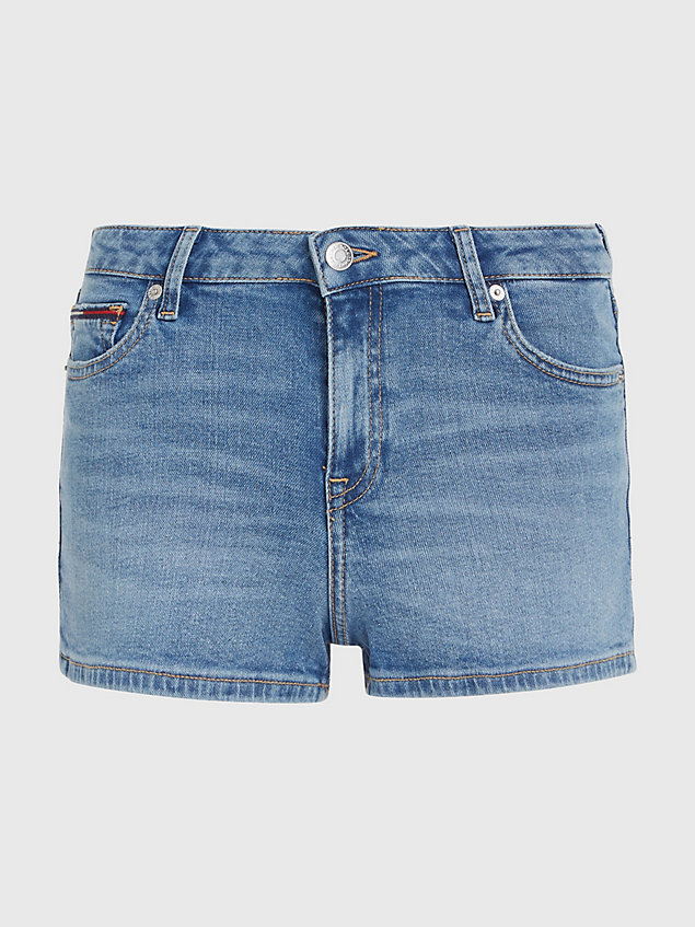denim nora skinny fit jeans-shorts mit mittelhohem bund für damen - tommy jeans