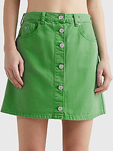 grün jeans-minirock in a-linie für damen - tommy jeans