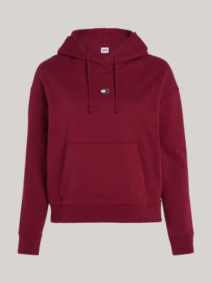 Curve Badge Boxy Hoody | Red | Tommy Hilfiger