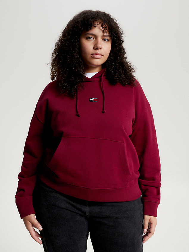 red curve badge boxy hoody for women tommy jeans