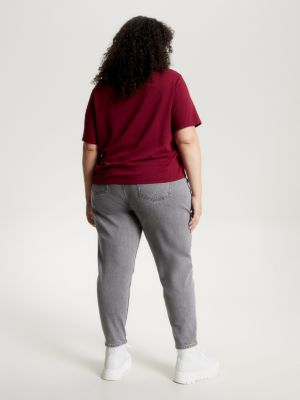 red curve classic fit recycling-t-shirt für damen - tommy jeans