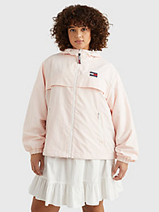 pink curve badge chicago windbreaker for women tommy jeans