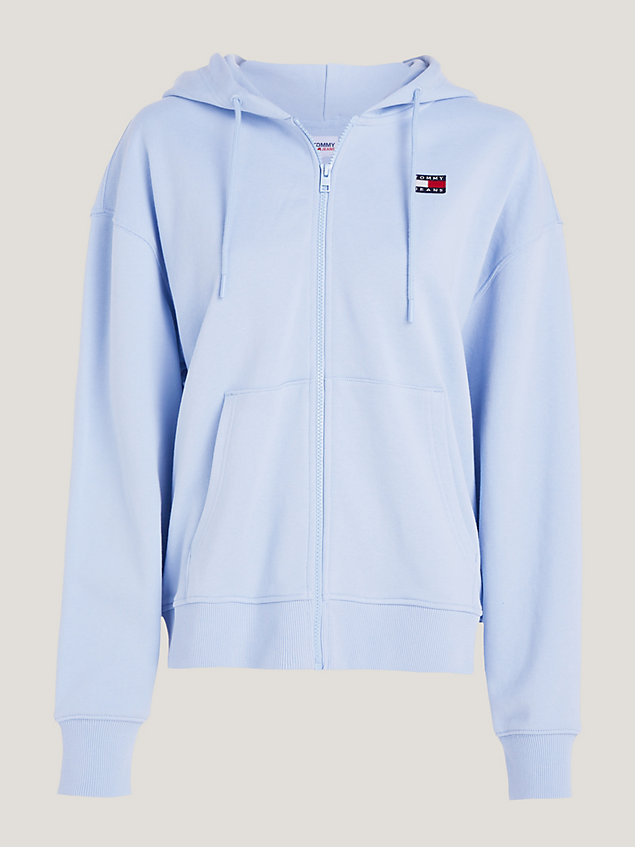 blue badge zip-thru relaxed hoody for women tommy jeans