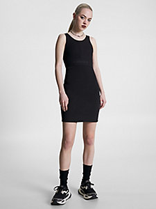 black logo band bodycon dress for women tommy jeans