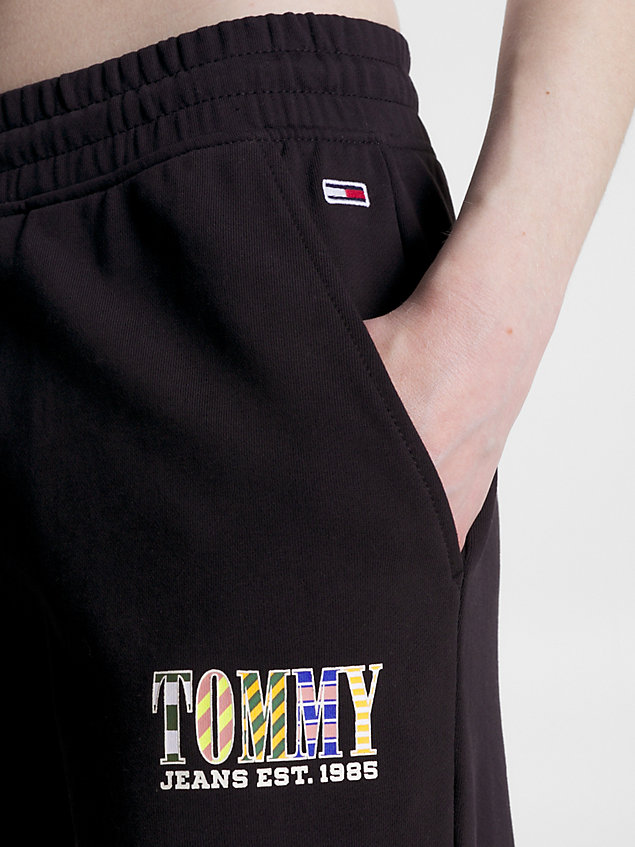 black relaxed fit jogginghose mit logo für damen - tommy jeans
