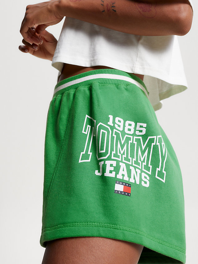 green college relaxed fit sweat shorts for women tommy jeans