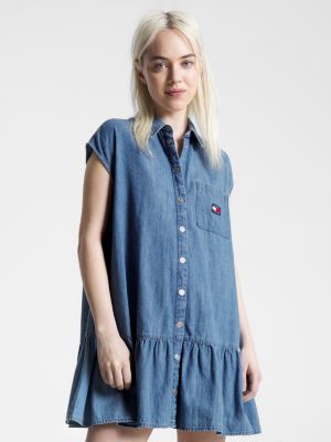 | | Badge Shirt Tommy Denim Denim Chambray Hilfiger Dress