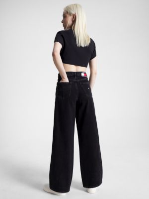 Claire High Rise Wide Leg Black Jeans Denim Tommy Hilfiger