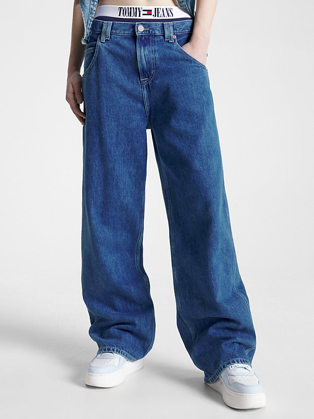 jean baggy daisy taille basse denim pour femmes tommy jeans