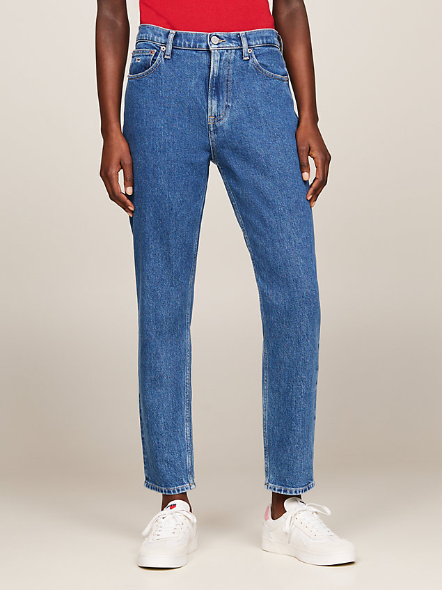 jean slim izzie taille haute longueur cheville denim pour femmes tommy jeans