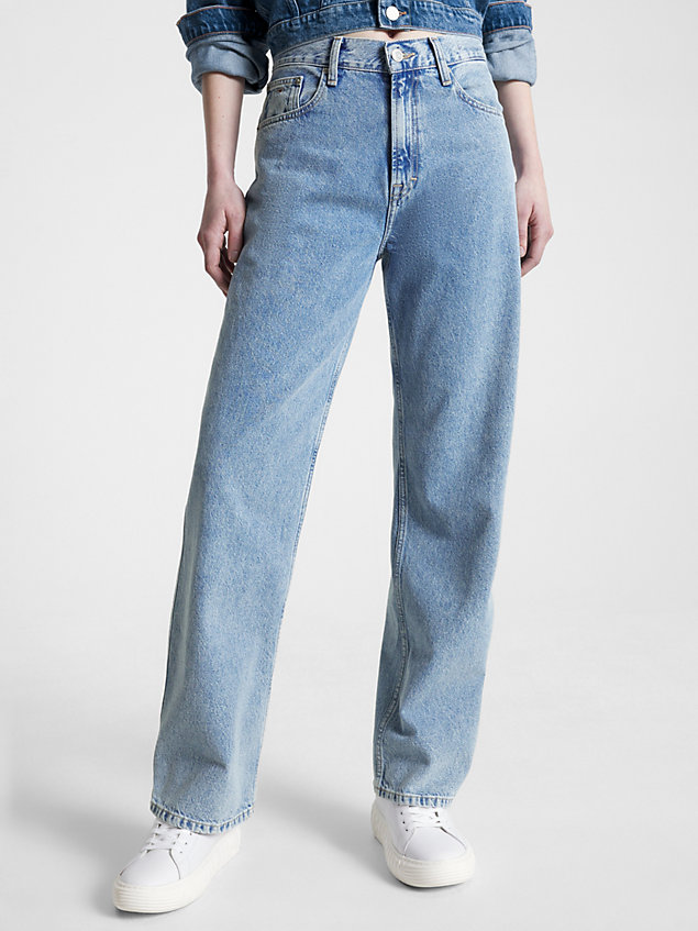 denim luźne jeansy betsy ze średnim stanem dla kobiety - tommy jeans