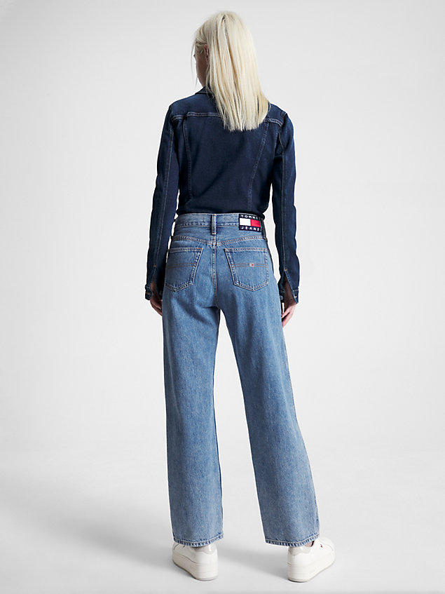 denim betsy baggy jeans mit mittelhohem bund für damen - tommy jeans