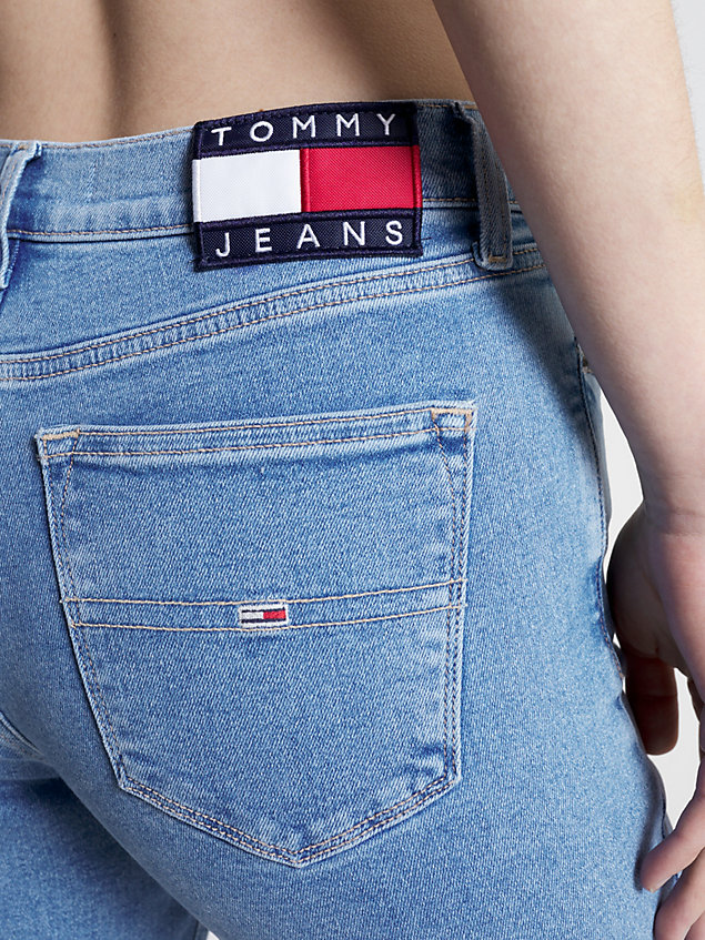vaqueros nora superceñidos de talle medio denim de mujer tommy jeans