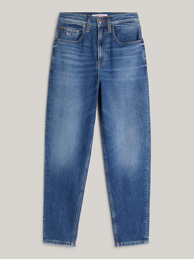 denim tapered mom-jeans mit ultrahohem bund für damen - tommy jeans