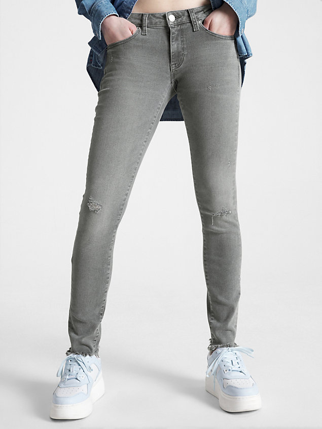 denim sophie skinny jeans mit niedrigem bund für damen - tommy jeans