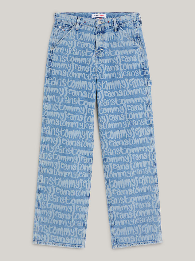 jean carpenter baggy daisy taille basse motif logo denim pour femmes tommy jeans