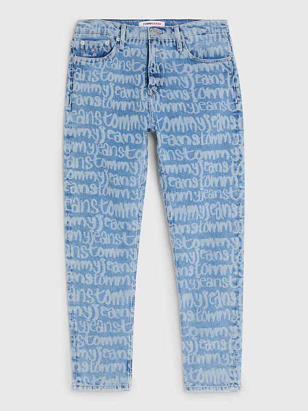 denim izzie high rise slim spell-out jeans voor dames - tommy jeans