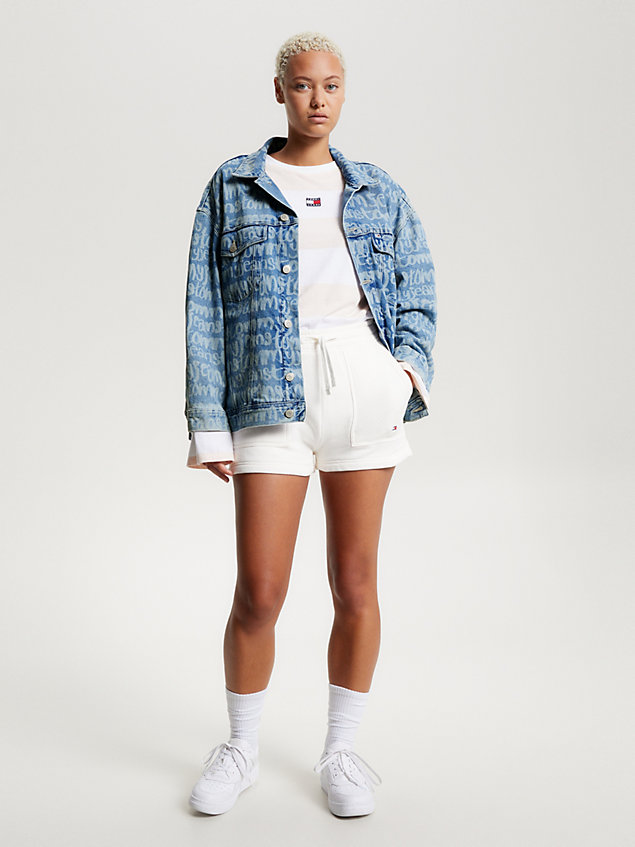 denim daisy spell-out oversized denim jack voor dames - tommy jeans