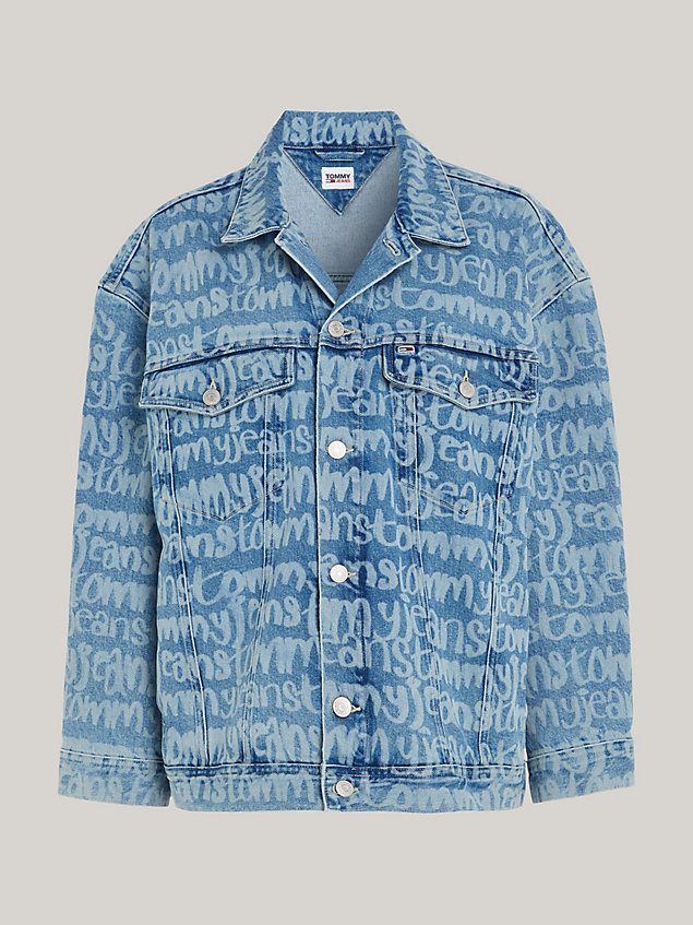 denim daisy spell-out oversized denim jacket for women tommy jeans