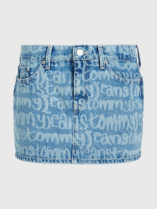 denim sophie low rise spell-out denim mini skirt for women tommy jeans