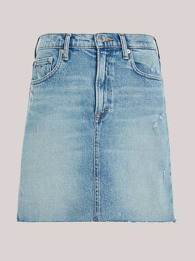 denim mom fit ultra high rise denim skirt for women tommy jeans