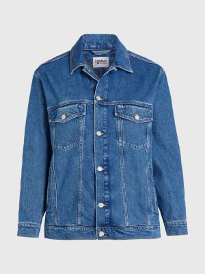 Tommy jeans denim jacket on sale flag