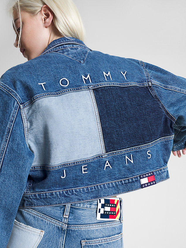 giacca crop claire archive in denim denim da donna tommy jeans