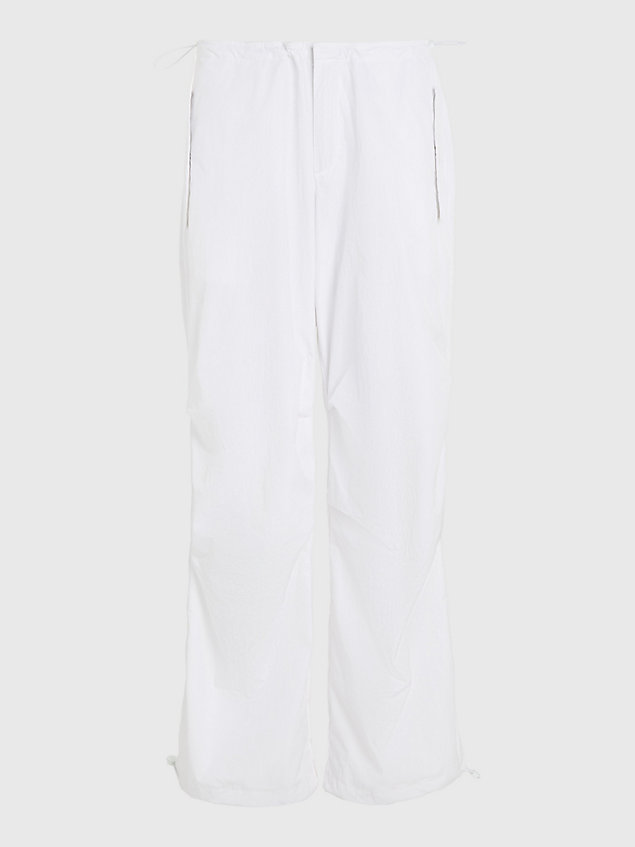 white winddichte hose aus faltschirm-gewebe für damen - tommy jeans