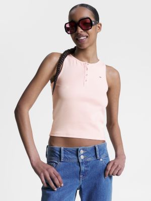 | Tommy Rib-Knit Pink Hilfiger Essential | Tank Top