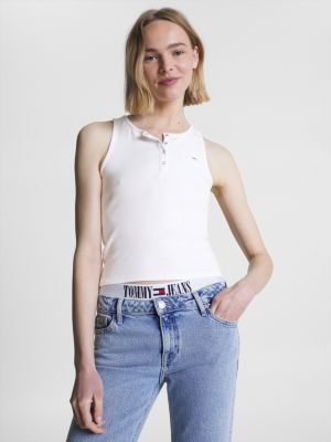 Essential Rib-Knit Tank Top | White | Tommy Hilfiger