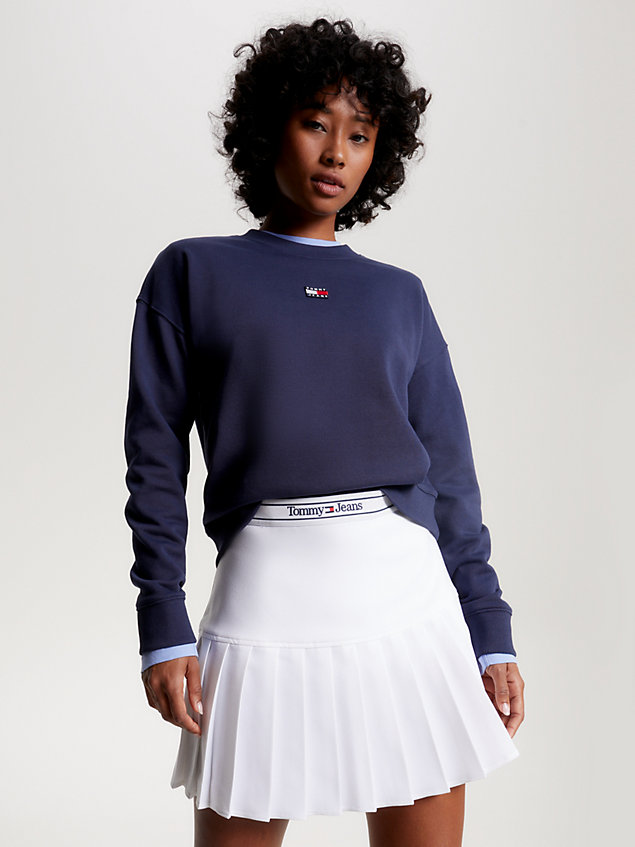 blue badge boxy fit crew neck sweatshirt for women tommy jeans