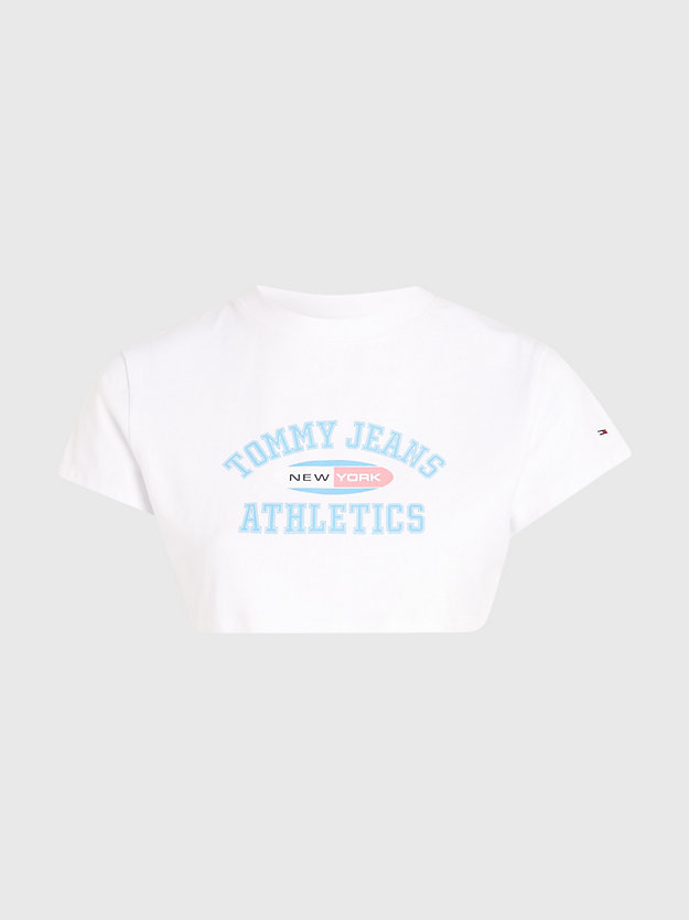 New York Logo Ultra Cropped T-Shirt | White | Tommy Hilfiger