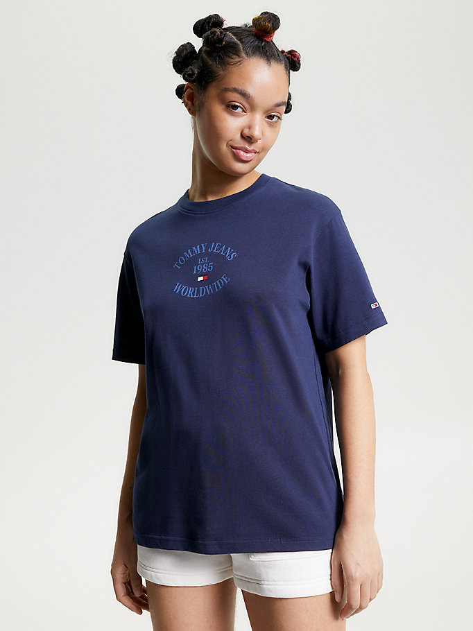 Logo Relaxed Fit Jersey T-Shirt | Blue | Tommy Hilfiger