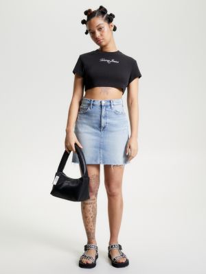 Black | Essential Tommy | Ultra T-Shirt Hilfiger Fit Cropped