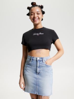 Cropped Hilfiger T-Shirt Ultra Fit Tommy | Essential | Black