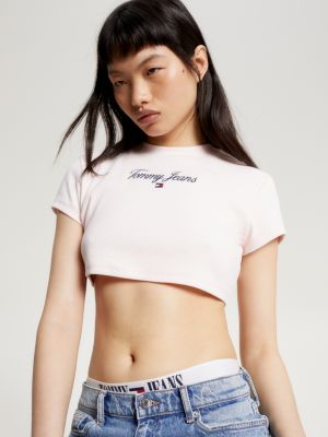 Essential Hilfiger | T-Shirt Ultra Fit Tommy | Cropped Pink