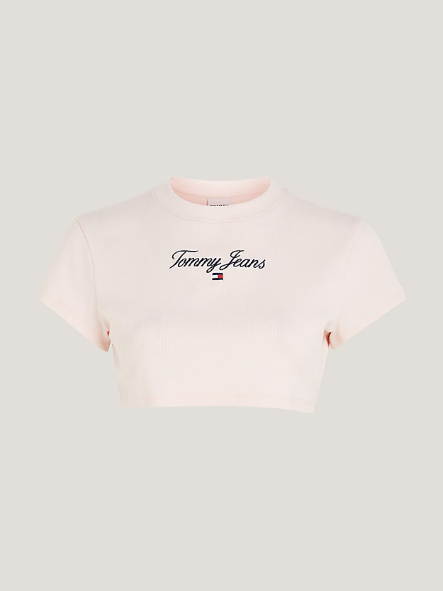 Essential Ultra Cropped Fit T-Shirt | Pink | Tommy Hilfiger