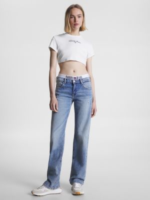Essential Ultra T-Shirt White | Fit Tommy Cropped | Hilfiger