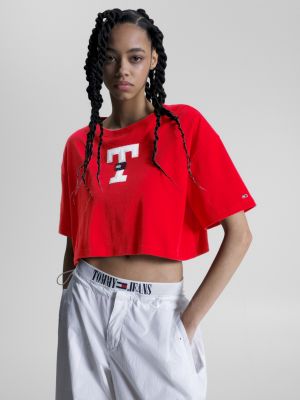 Cropped t shirt tommy on sale hilfiger