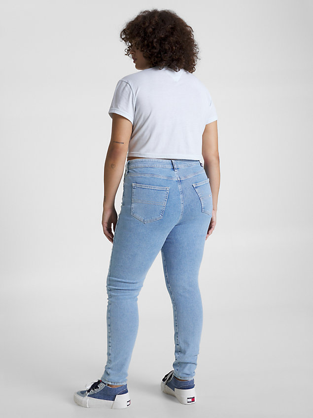 denim curve melany super skinny jeans mit ultrahohem bund für damen - tommy jeans