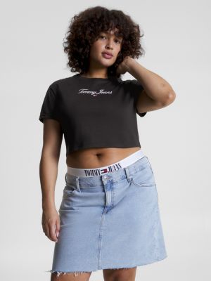 Tommy hilfiger black sales crop top