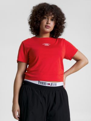 | Logo T-Shirt Essential Fit | Hilfiger Slim Curve Red Tommy