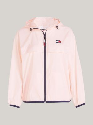 Curve Waterproof Packable Recycled Hooded Jacket | Pink | Tommy