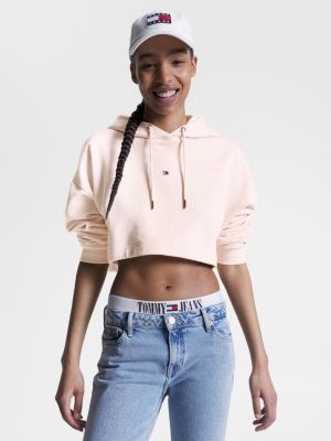 Tommy crop best sale top hoodie