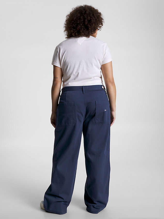 blue curve claire high rise wide leg trousers for women tommy jeans