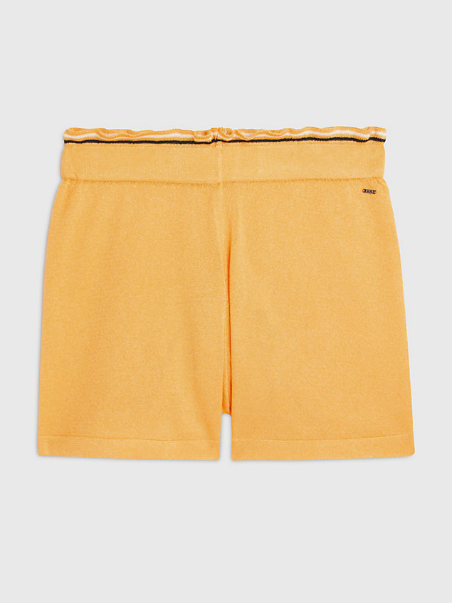 yellow tommy jeans x festival short met paperbag-taille voor dames - tommy jeans