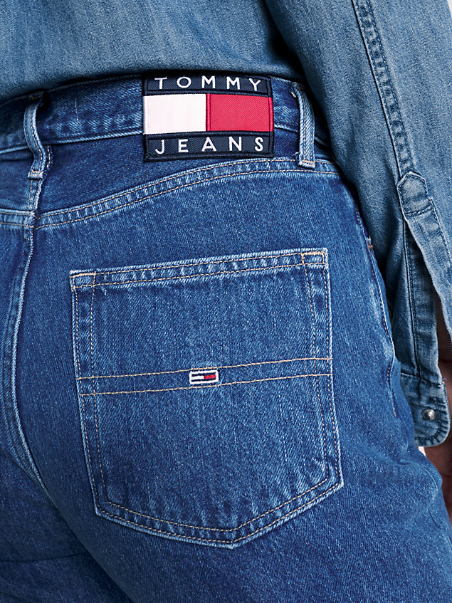 jean droit harper taille haute longueur cheville denim pour femmes tommy jeans