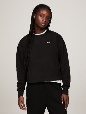 Cropped black hotsell crew neck