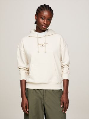 Essential Logo Boxy Hoody | BEIGE | Tommy Hilfiger